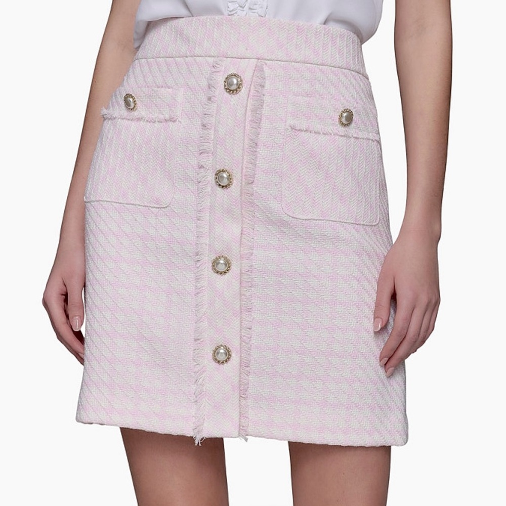 Karl Lagerfeld Paris Women’s Button-front Tweed Skirt